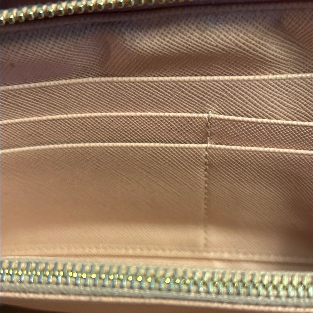 Prada Pink Saffiano Leather Bow Zip Wallet - Picture 7 of 11